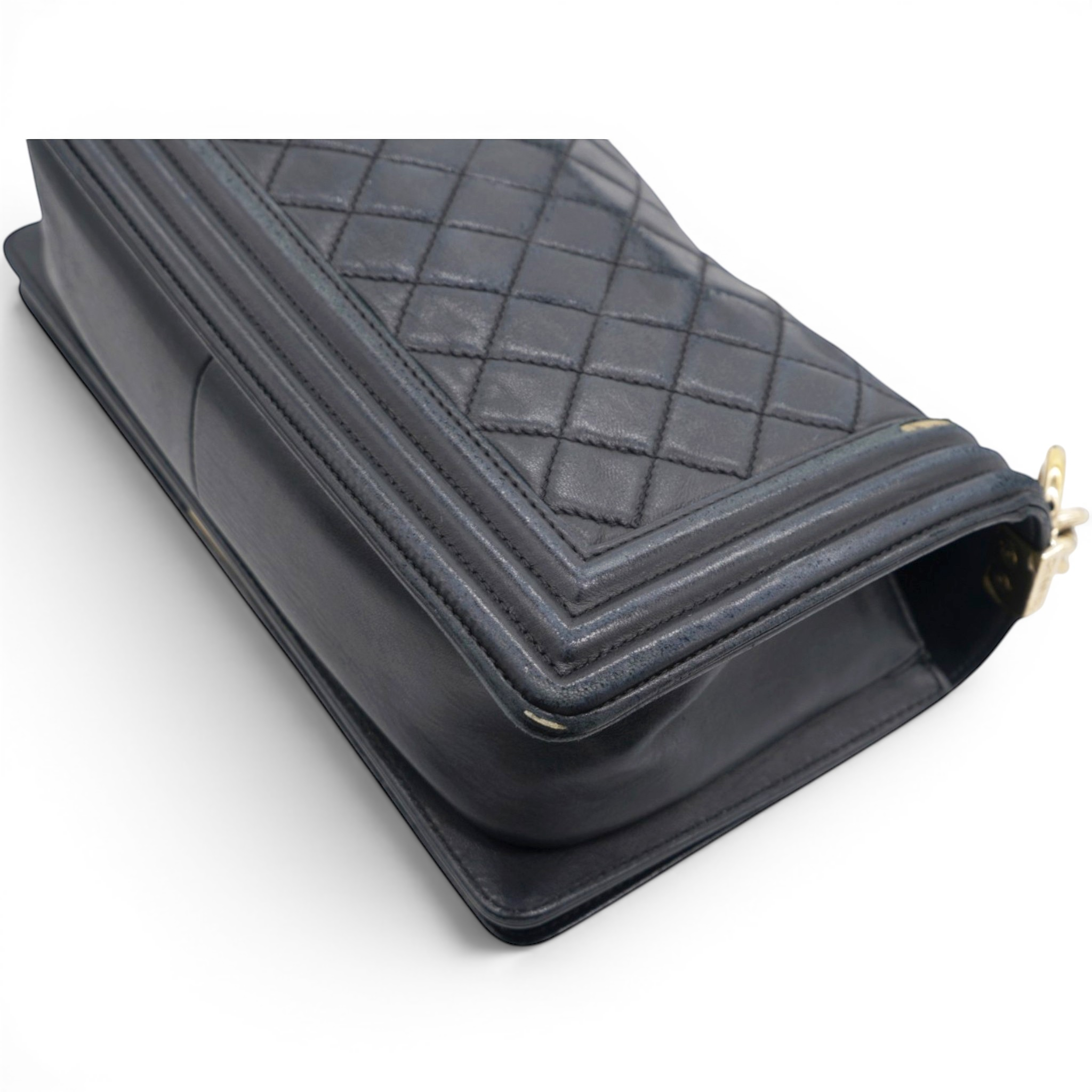 Chanel Lambskin Quilted Medium Boy Flap Black 