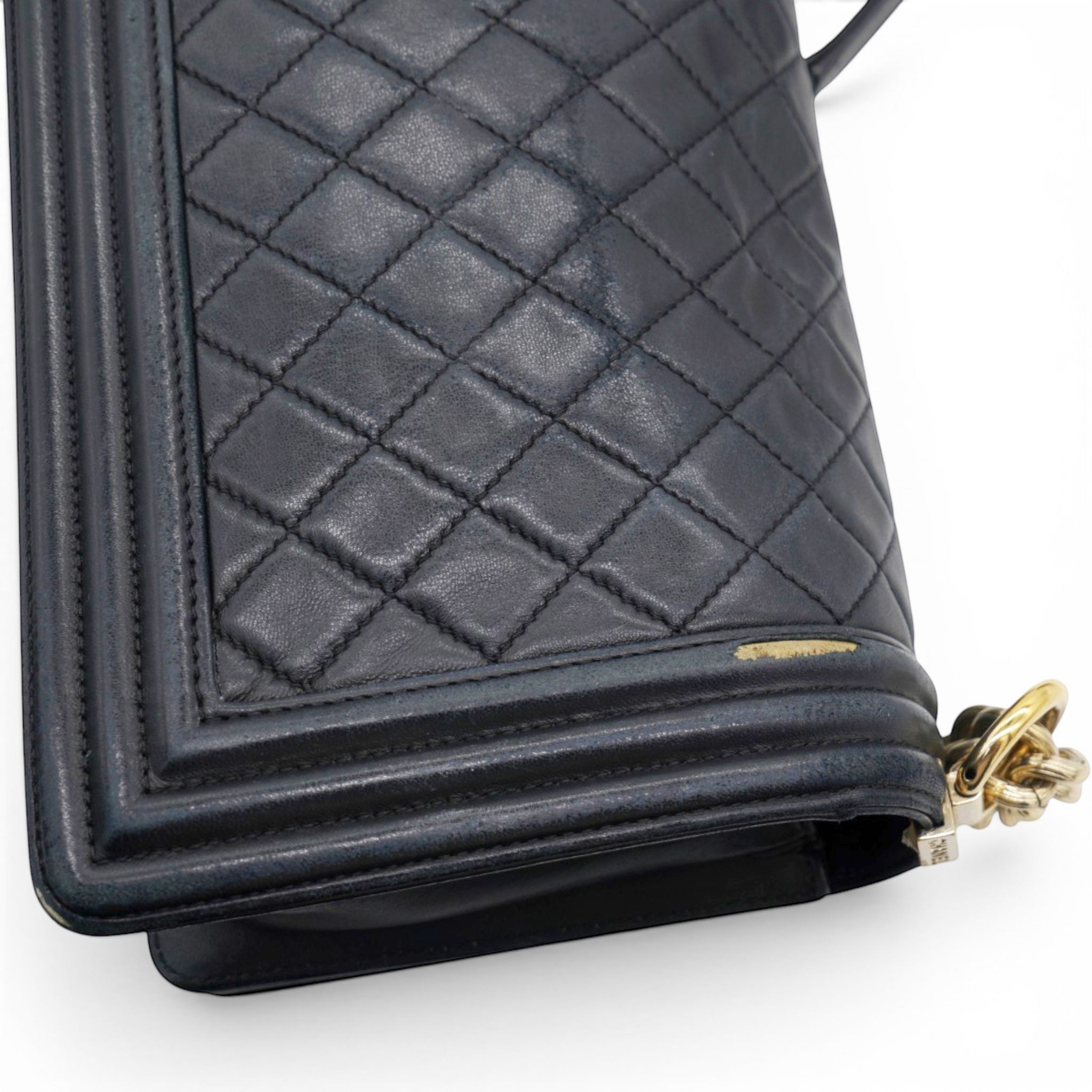 Chanel Lambskin Quilted Medium Boy Flap Black 