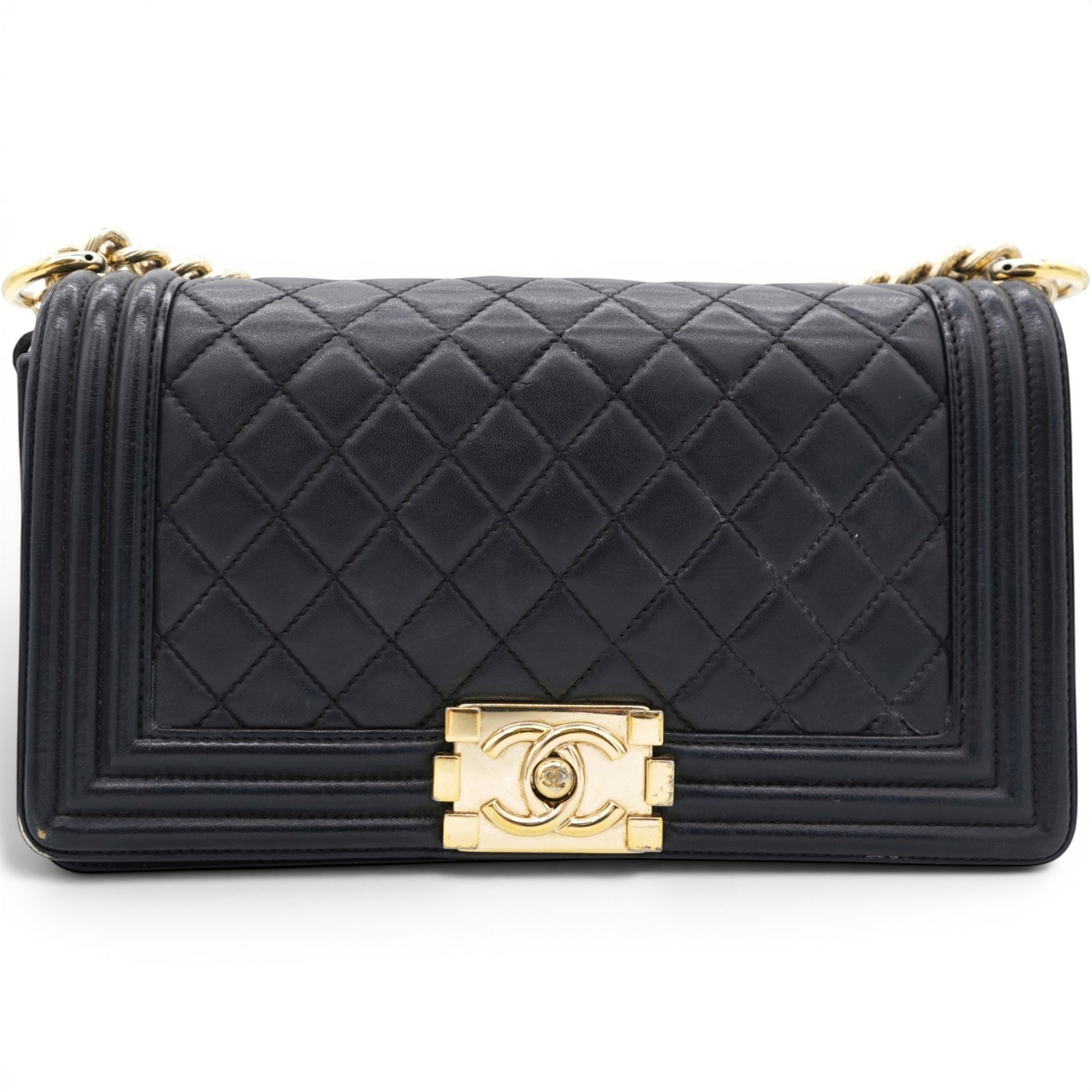 Chanel Lambskin Quilted Medium Boy Flap Black 