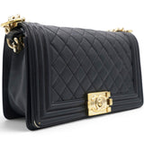 Chanel Lambskin Quilted Medium Boy Flap Black 