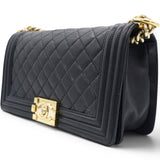 Chanel Lambskin Quilted Medium Boy Flap Black 