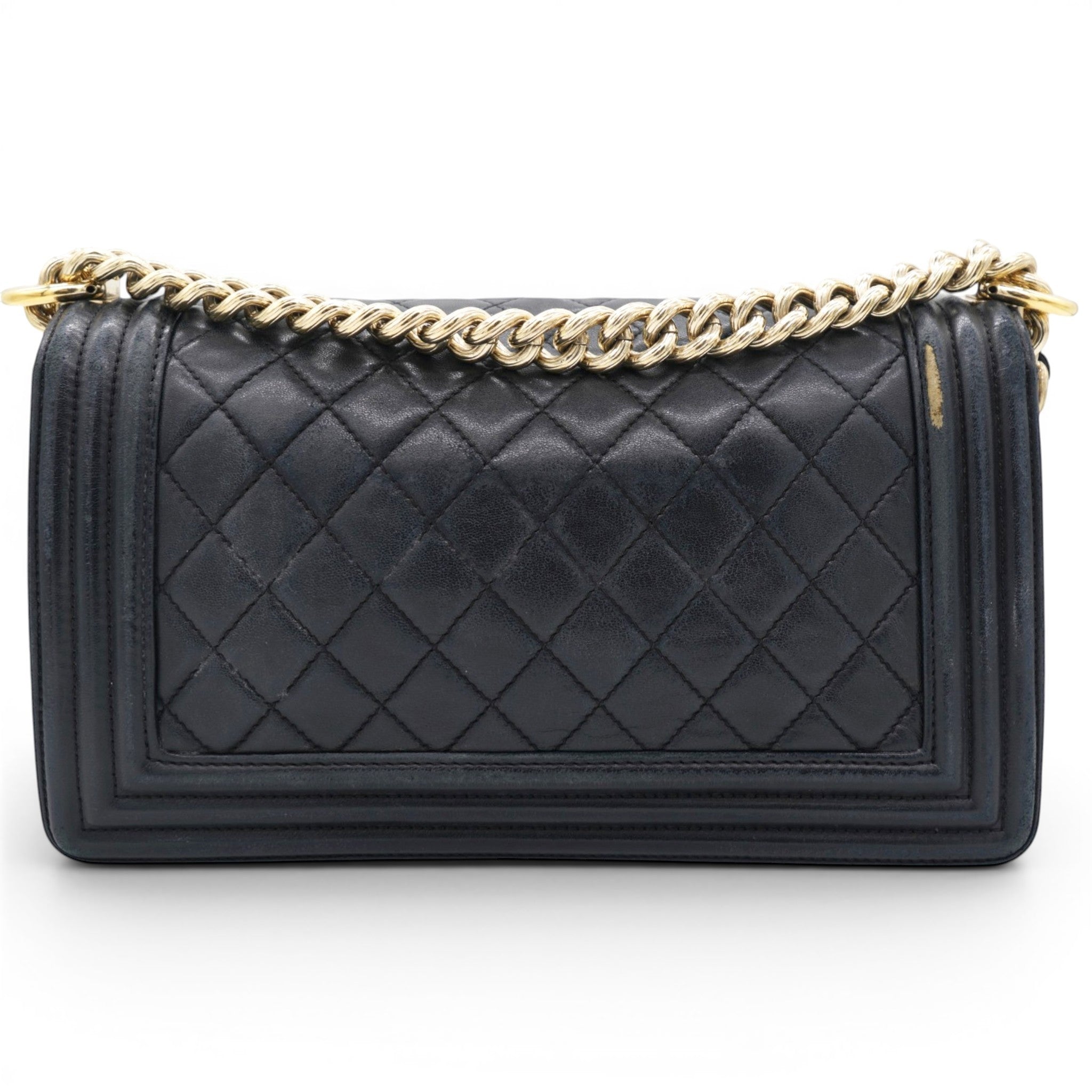 Chanel Lambskin Quilted Medium Boy Flap Black 