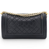 Chanel Lambskin Quilted Medium Boy Flap Black 
