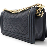 Chanel Lambskin Quilted Medium Boy Flap Black 