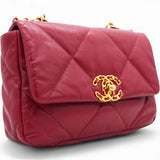 Chanel Lambskin Quilted Medium Chanel 19 Flap Red 