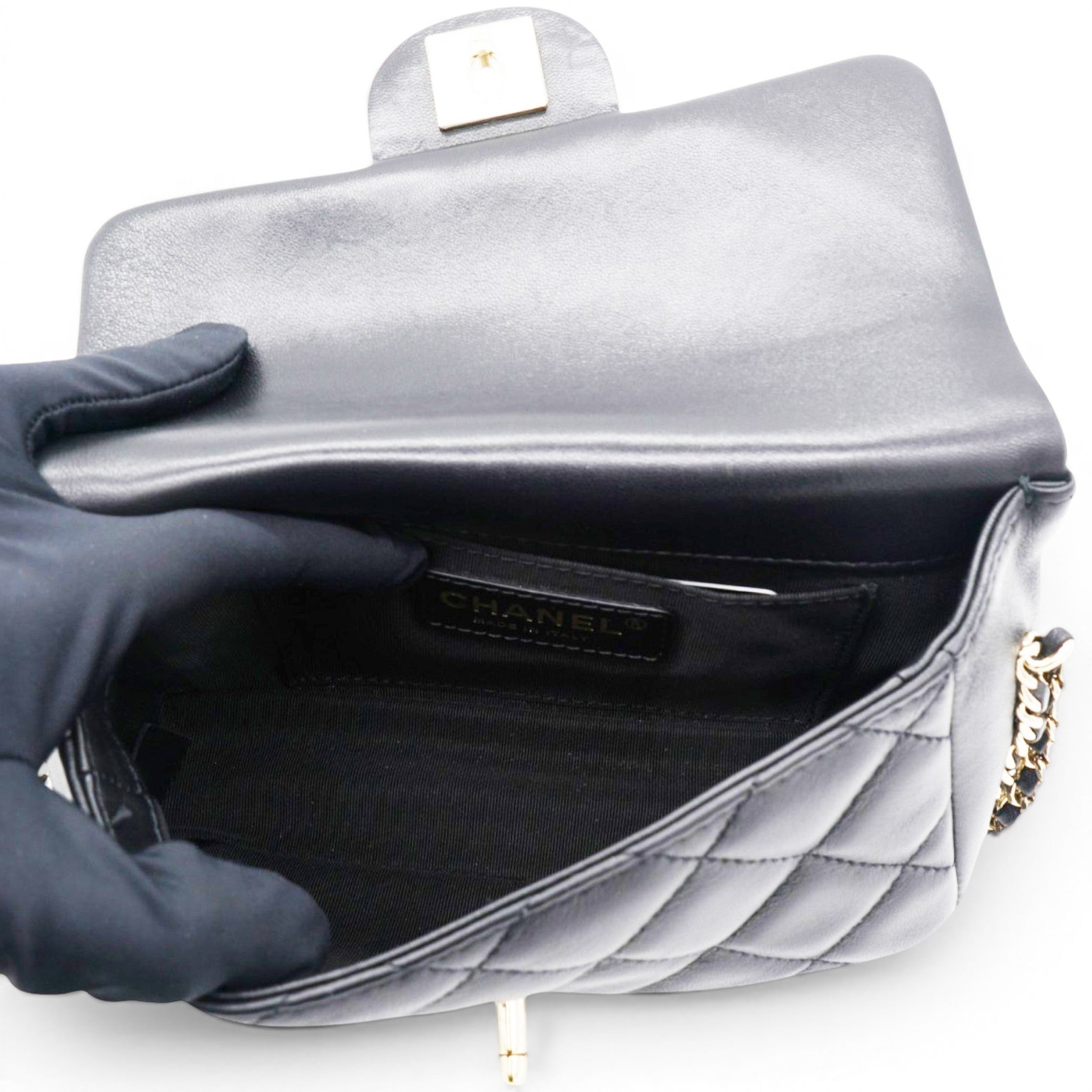 Chanel Lambskin Quilted Mini My Precious Flap Black 