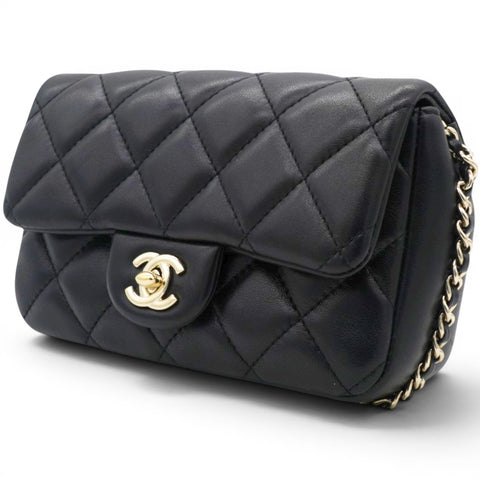 Chanel Lambskin Quilted Mini My Precious Flap Black 