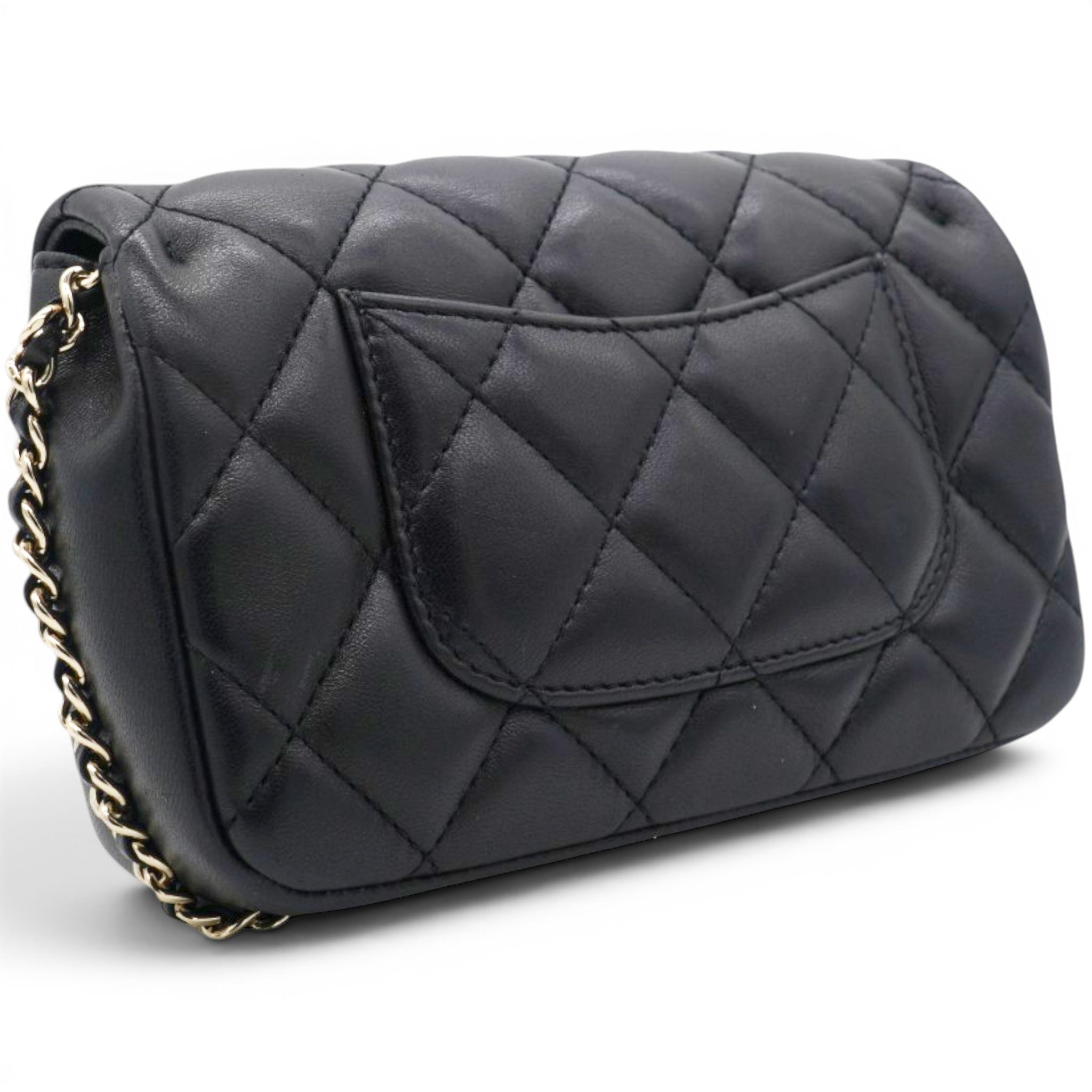 Chanel Lambskin Quilted Mini My Precious Flap Black 