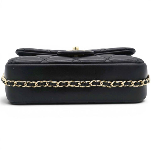 Chanel Lambskin Quilted Mini My Precious Flap Black 