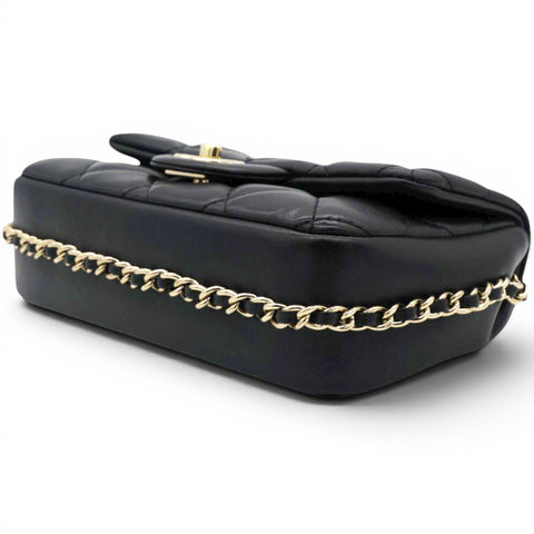 Chanel Lambskin Quilted Mini My Precious Flap Black 