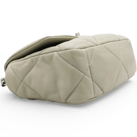 Chanel Lambskin Quilted Small Chanel 19 Flap Light Grey 