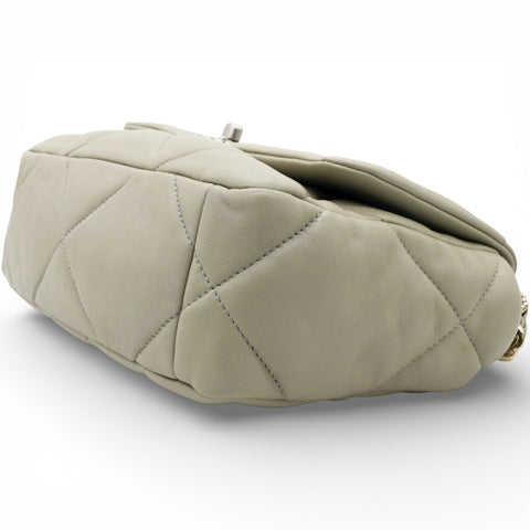 Chanel Lambskin Quilted Small Chanel 19 Flap Light Grey 