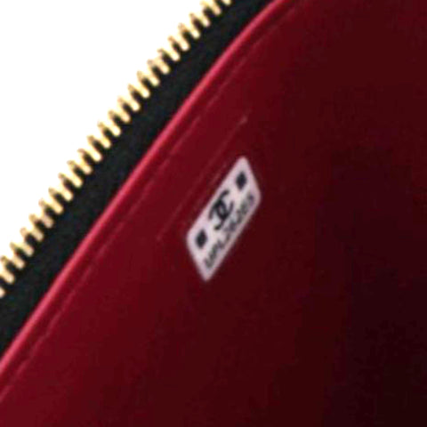 Chanel Lambskin Quilted Sweet Camellia Small Vanity Case With Chain Black 