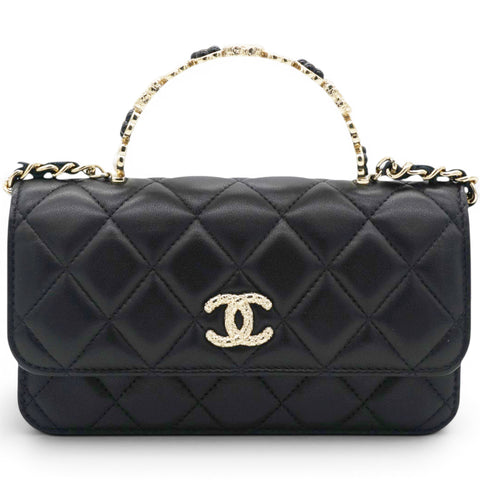 Chanel Lambskin Quilted Trendy CC Flap With Chain Black 