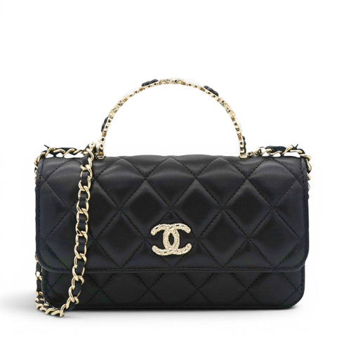 Chanel Lambskin Quilted Trendy CC Flap With Chain Black 
