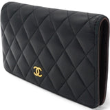  Chanel Lambskin Quilted Yen Wallet Black 