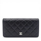 Chanel Lambskin Quilted Yen Wallet Black 