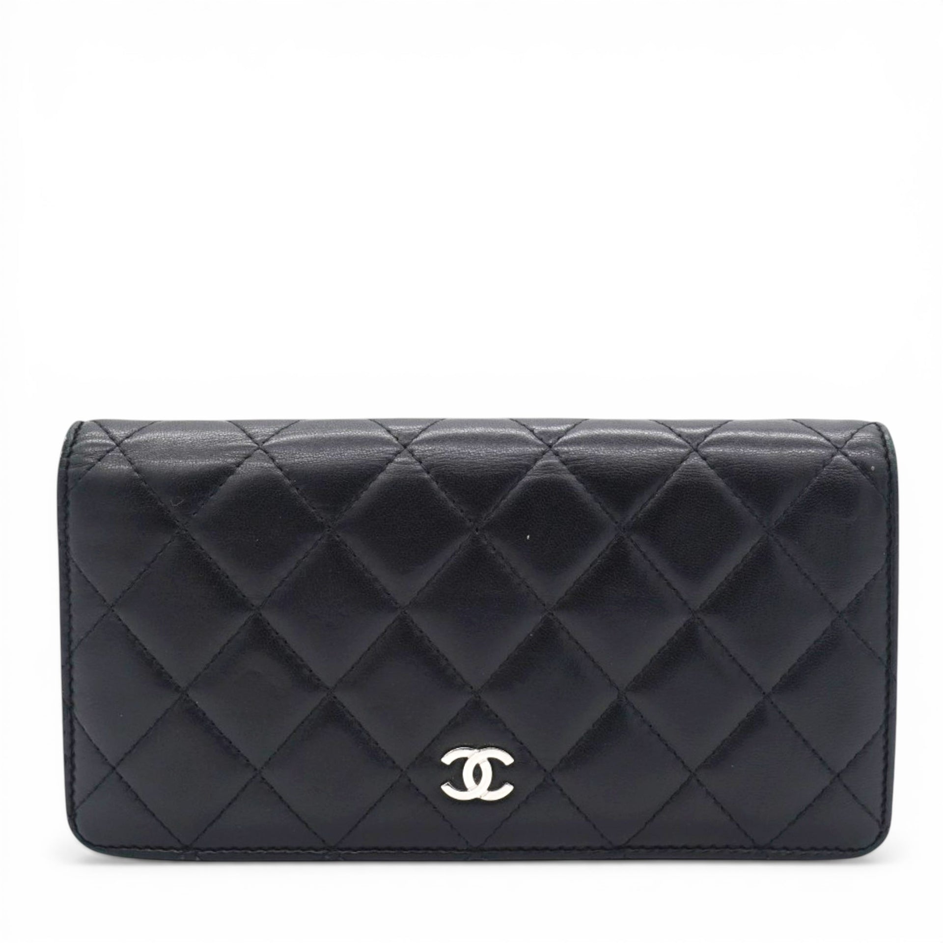 Chanel Lambskin Quilted Yen Wallet Black 