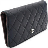 Chanel Lambskin Quilted Yen Wallet Black 