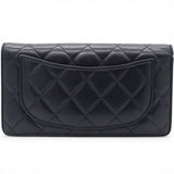 Chanel Lambskin Quilted Yen Wallet Black 
