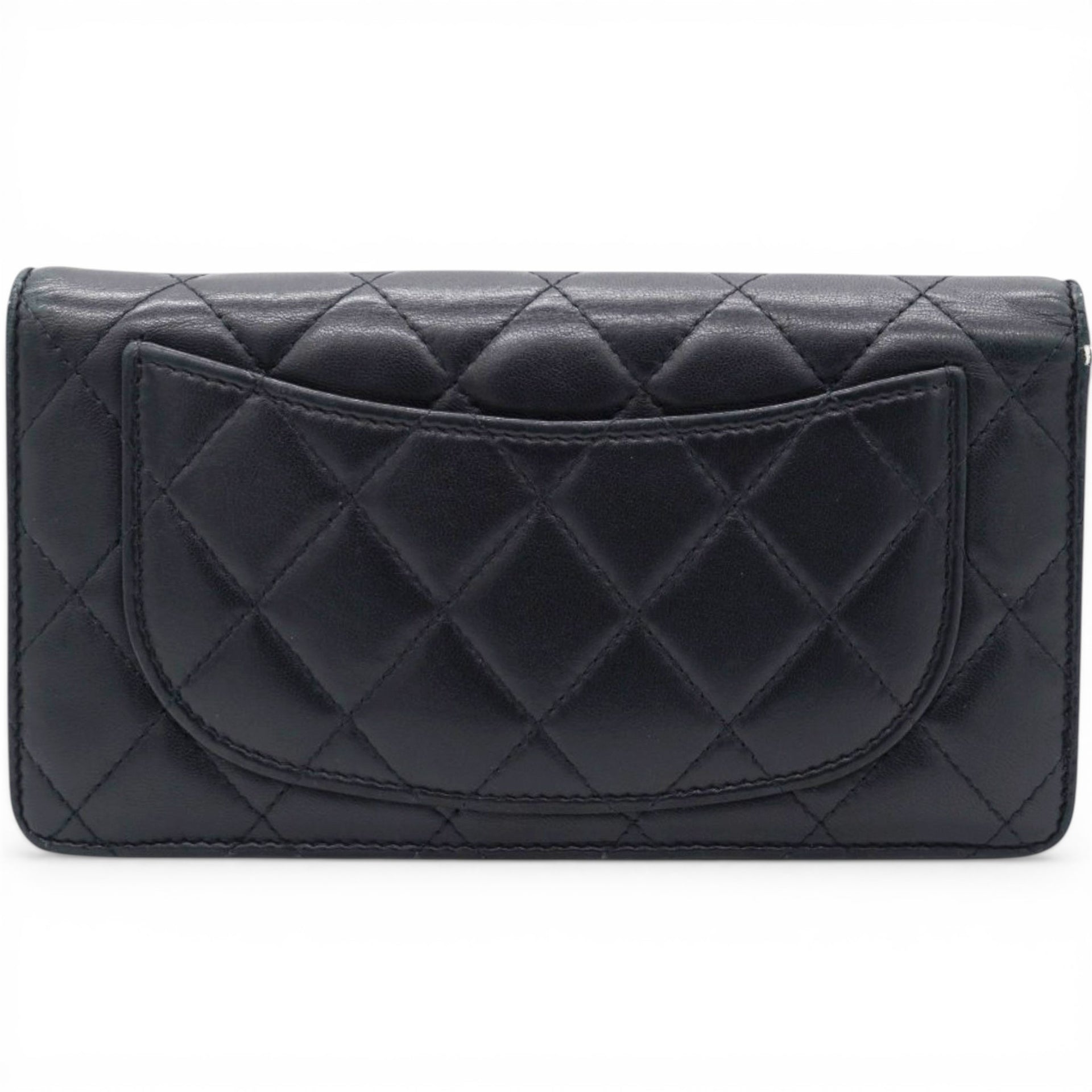 Chanel Lambskin Quilted Yen Wallet Black 