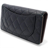 Chanel Lambskin Quilted Yen Wallet Black 