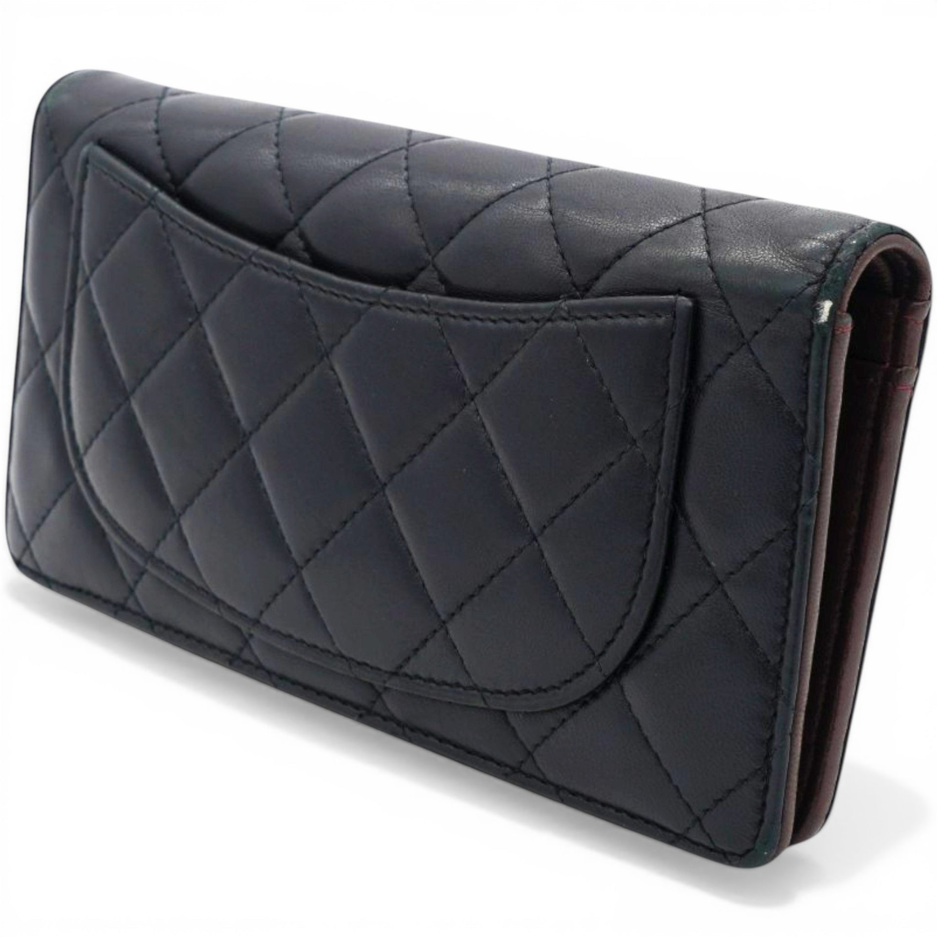 Chanel Lambskin Quilted Yen Wallet Black 