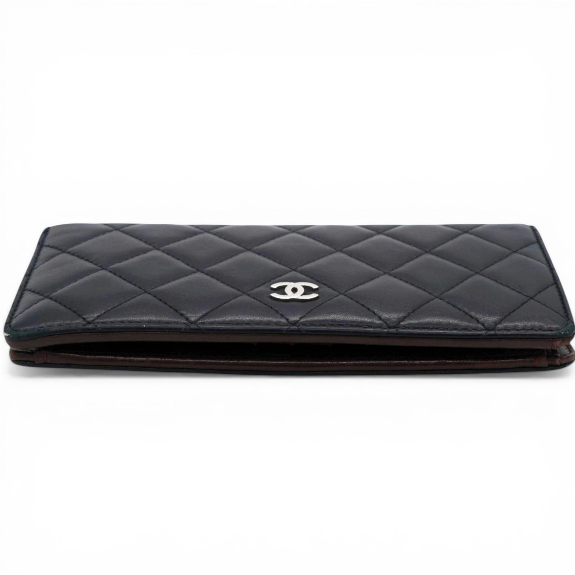 Chanel Lambskin Quilted Yen Wallet Black 