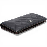 Chanel Lambskin Quilted Yen Wallet Black 