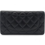  Chanel Lambskin Quilted Yen Wallet Black 