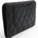  Chanel Lambskin Quilted Yen Wallet Black 