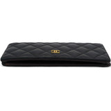  Chanel Lambskin Quilted Yen Wallet Black 