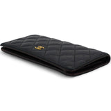  Chanel Lambskin Quilted Yen Wallet Black 