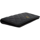  Chanel Lambskin Quilted Yen Wallet Black 