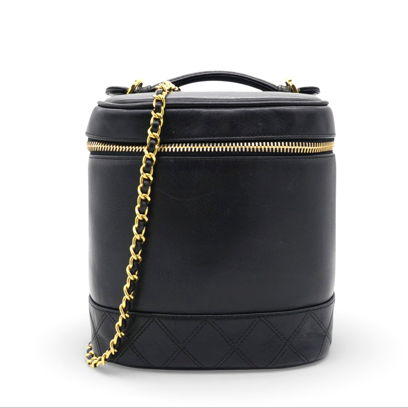 Chanel Lambskin Vanity Cosmetic Bag Black 