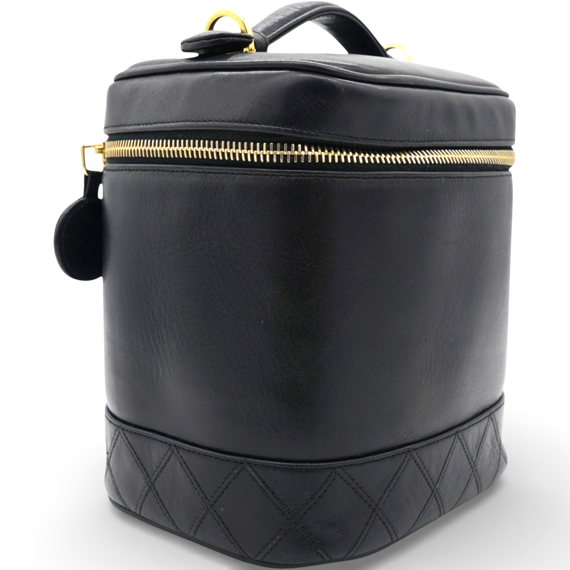 Chanel Lambskin Vanity Cosmetic Bag Black 