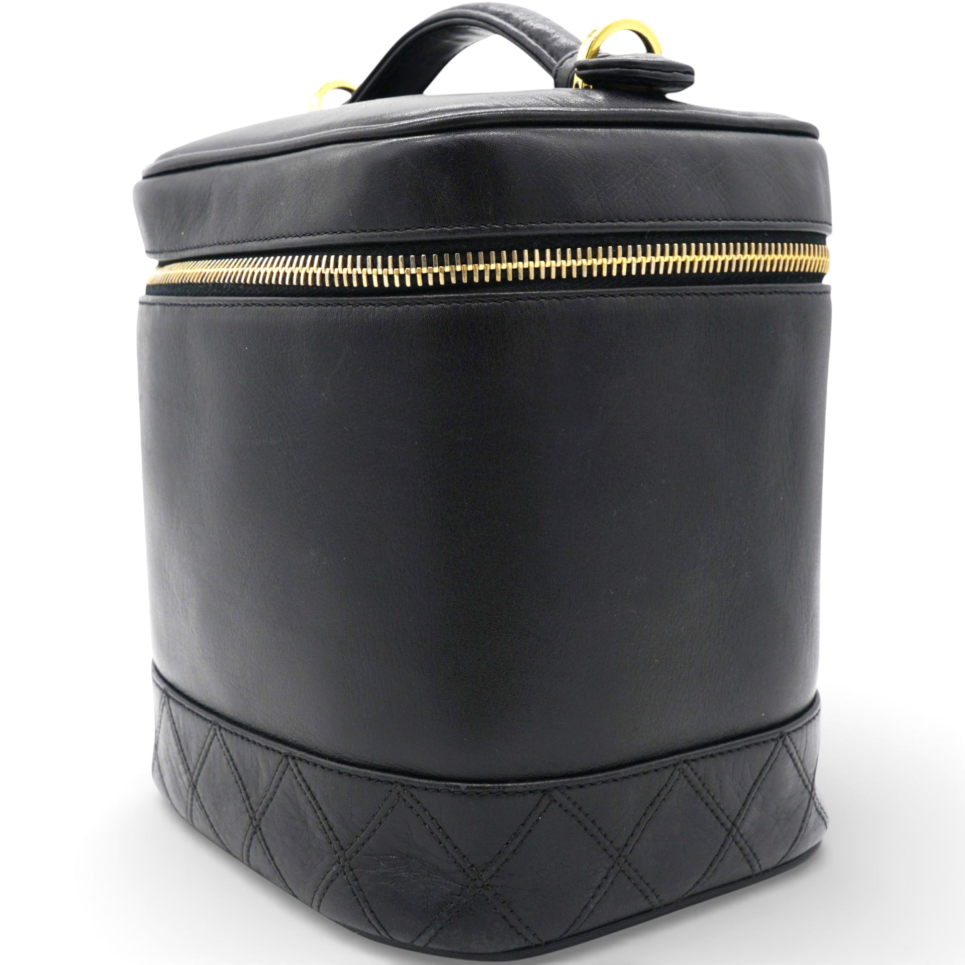 Chanel Lambskin Vanity Cosmetic Bag Black 