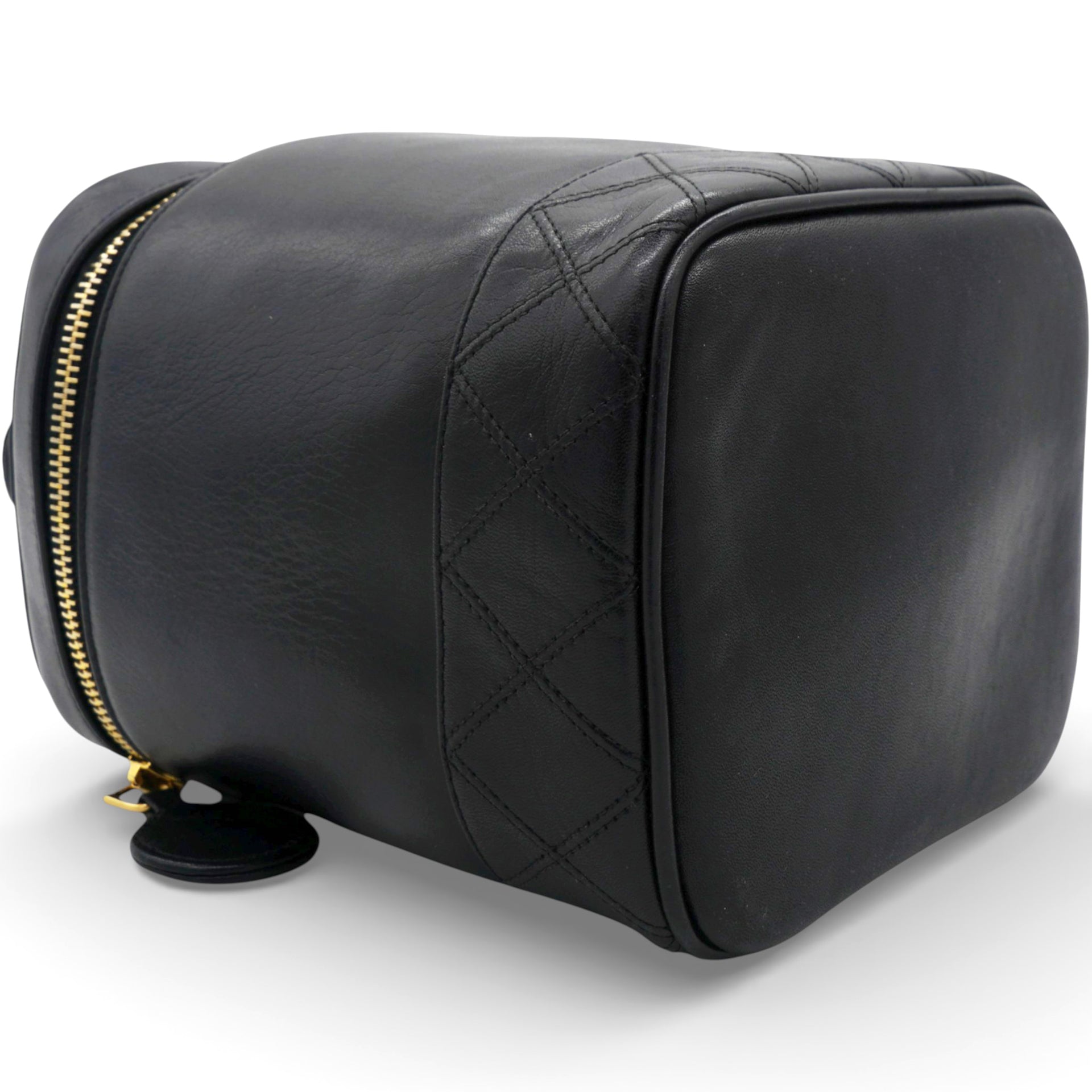 Chanel Lambskin Vanity Cosmetic Bag Black 