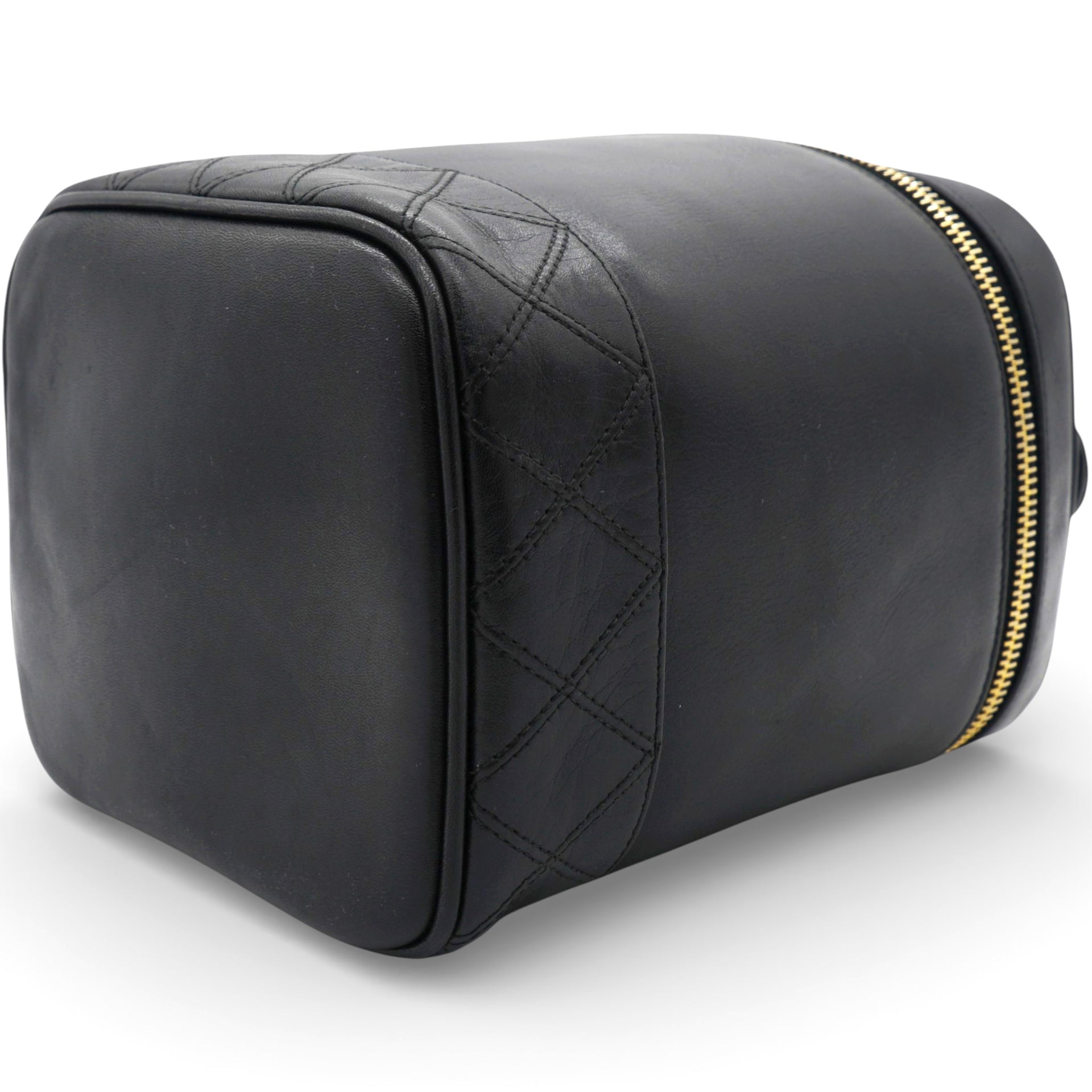 Chanel Lambskin Vanity Cosmetic Bag Black 