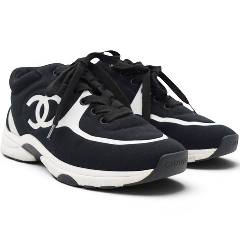 Chanel Lycra CC Sneakers Black Size37.5 