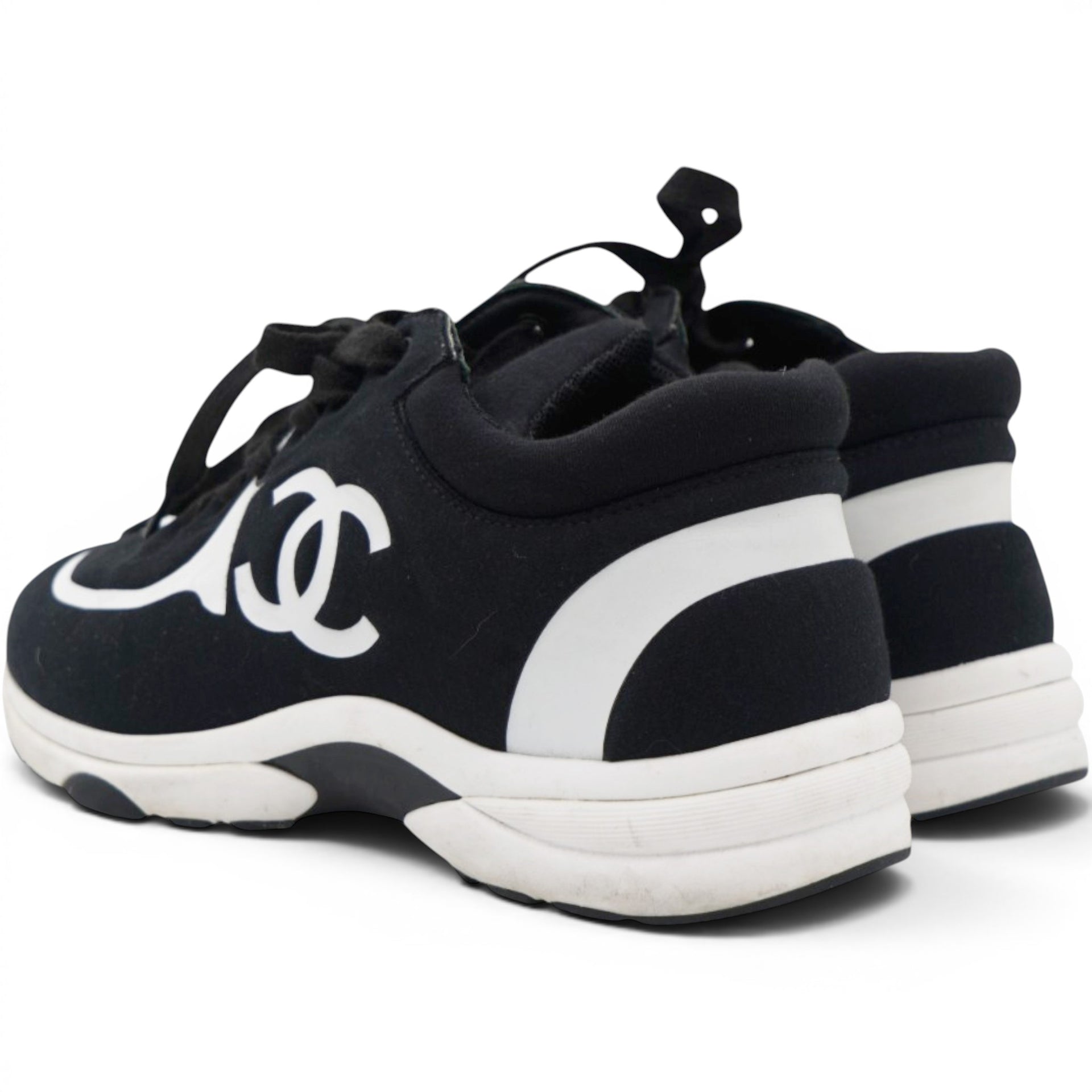 Chanel Lycra CC Sneakers Black Size37.5 