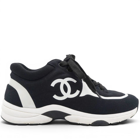 Chanel Lycra CC Sneakers Black Size37.5