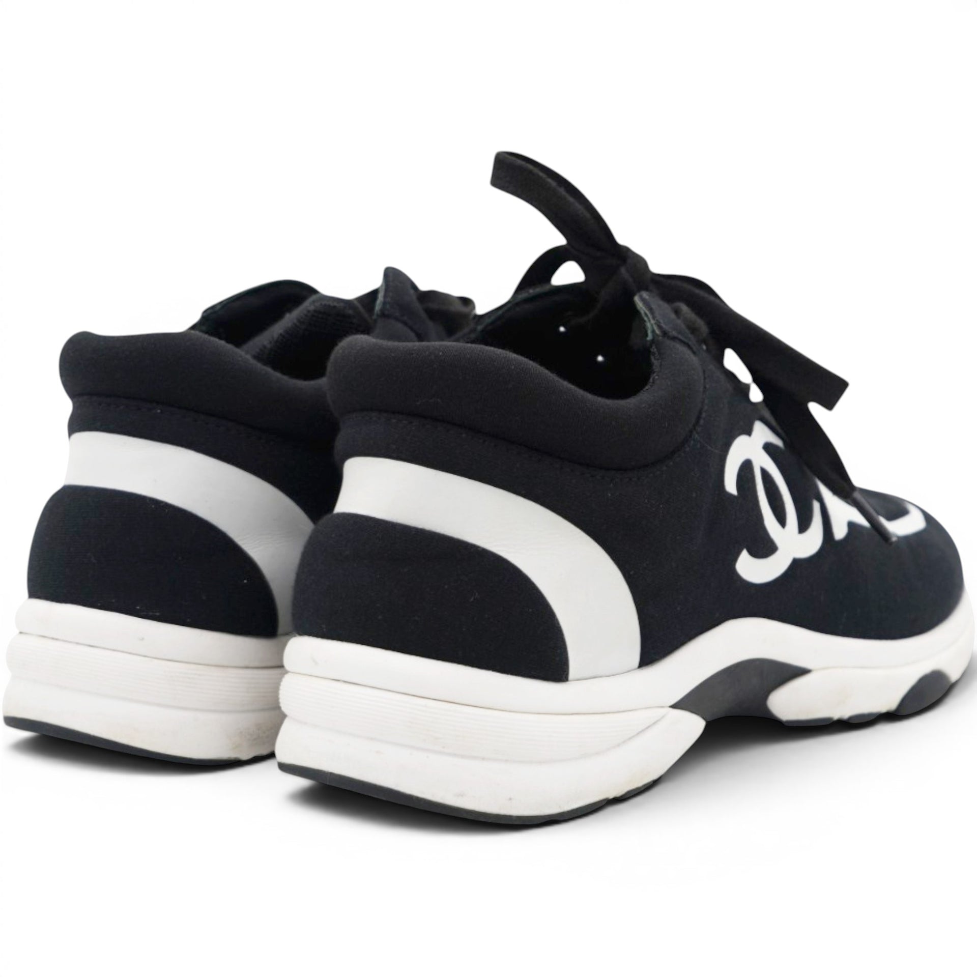 Chanel Lycra CC Sneakers Black Size37.5 