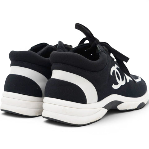 Chanel Lycra CC Sneakers Black Size37.5 