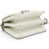 Chanel Micro Caviar Quilted Card Holder On Chain White 