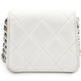 Chanel Micro Caviar Quilted Card Holder On Chain White 