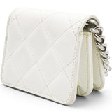 Chanel Micro Caviar Quilted Card Holder On Chain White 