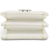 Chanel Micro Caviar Quilted Card Holder On Chain White 