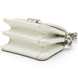 Chanel Micro Caviar Quilted Card Holder On Chain White 