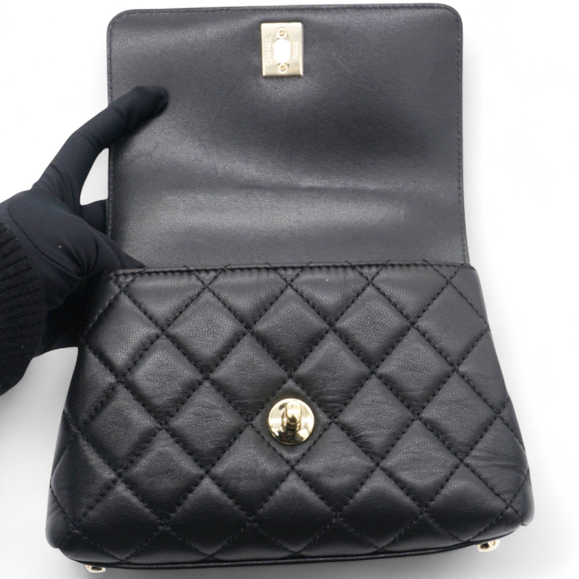 Chanel Mini Flap Bag With Top Handle Black 